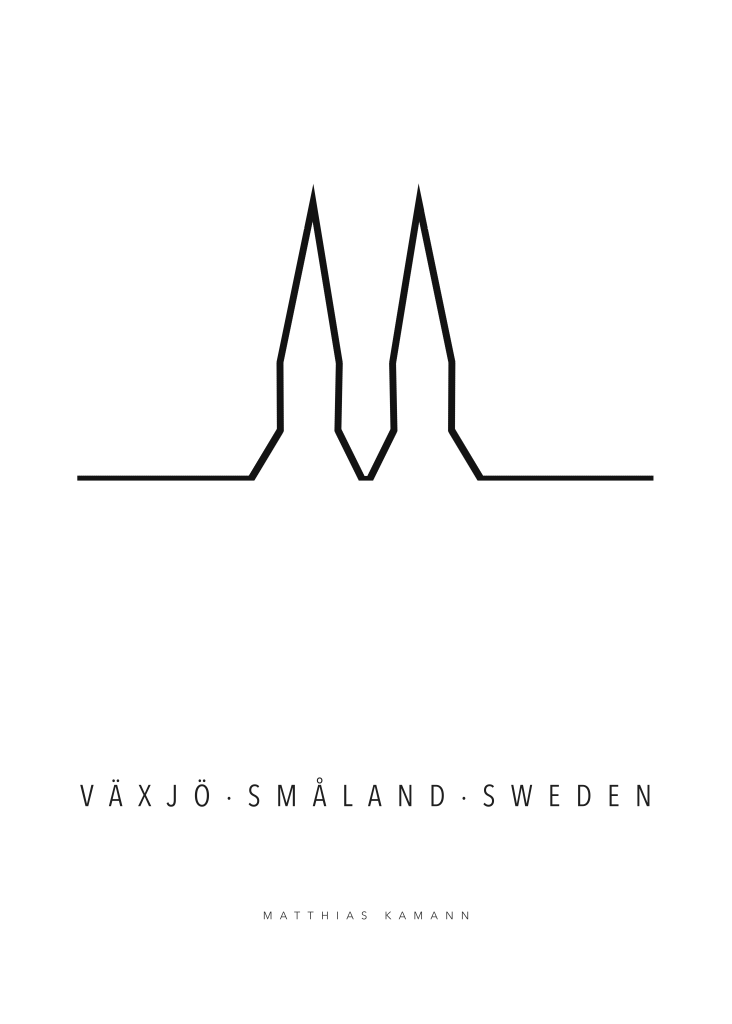 Art print poster Växjö domkyrka - Växjö cathedral - art print poster - by Matthias Kamann